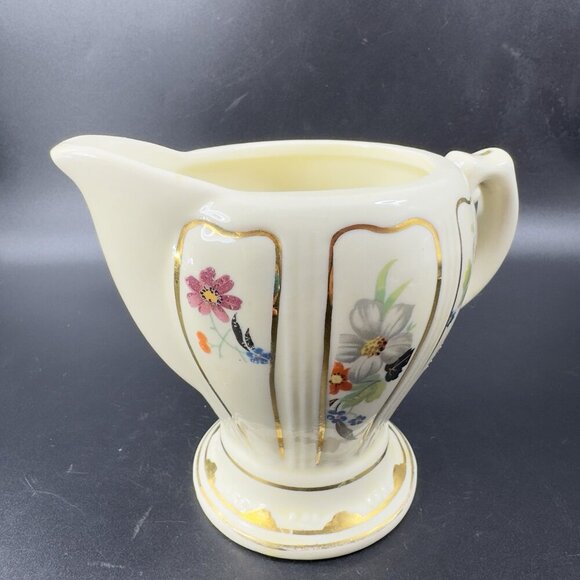 Vintage 1930s Porcelier Painted Creamer Small Pitcher USA Floral Pattern Antique - Picture 8 of 12